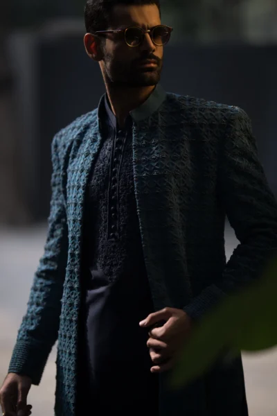 blue sherwani - Sherwani for Groom - Sherwani for Men