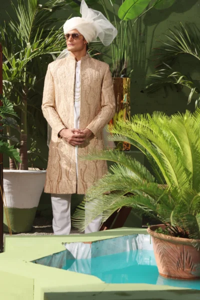 gold sherwani - Sherwani for Groom - Sherwani for Men