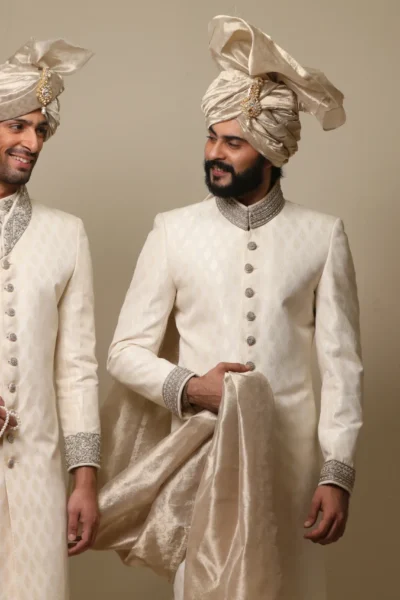white sherwani - Sherwani for Groom - Sherwani for Men