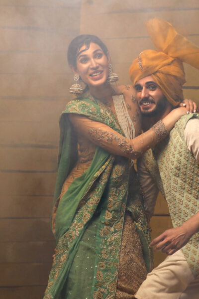 mehendi green waistcoat for men paired with inner suit for groom