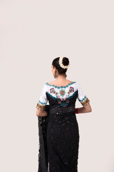 Ladies Saree in black and white
