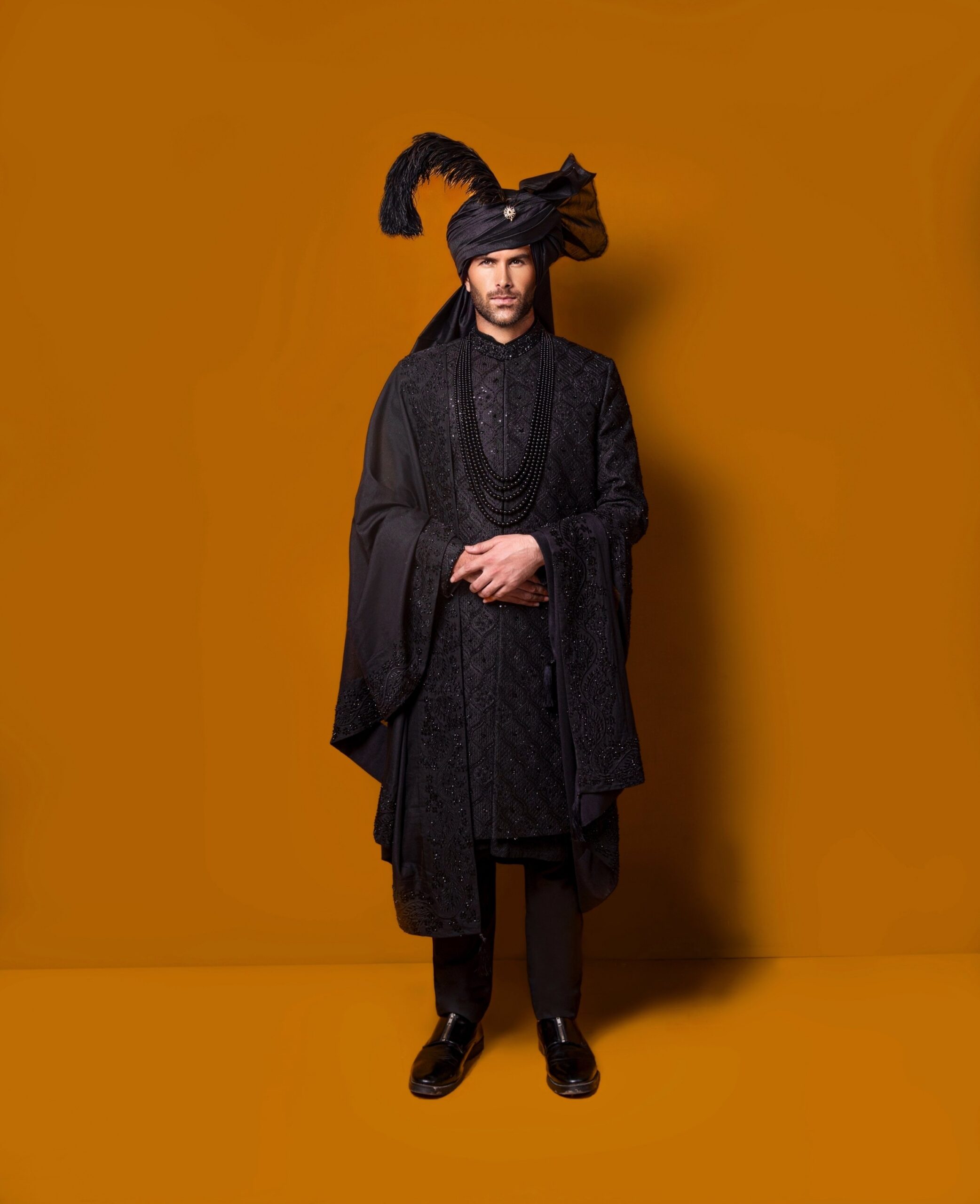 Black Sherwani black Sherwani - black sherwani for men - mens black sherwani - black sherwani for groom