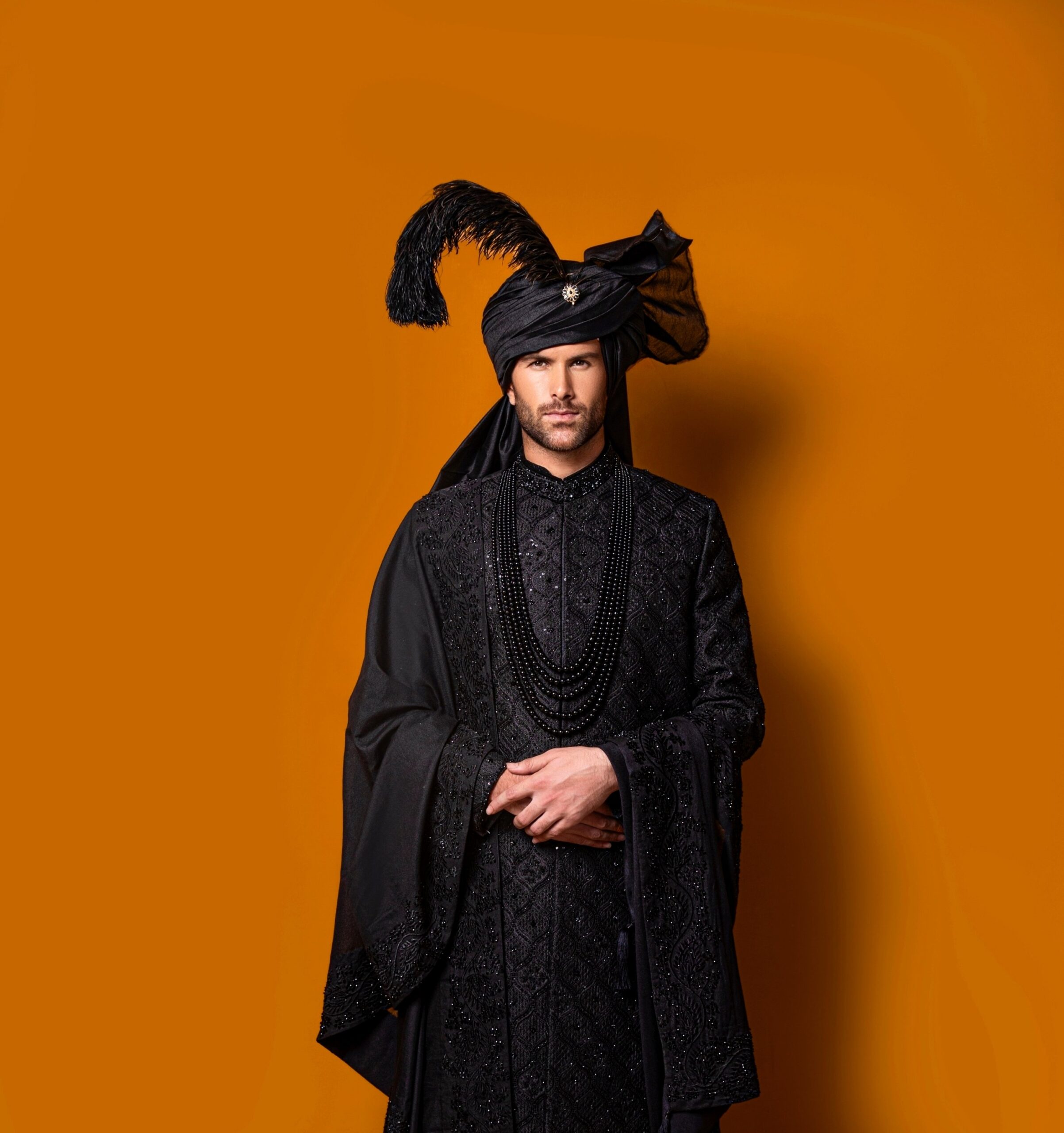 Black Sherwani black Sherwani - black sherwani for men - mens black sherwani - black sherwani for groom
