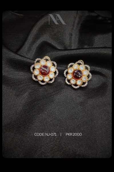 red wine Polki studs