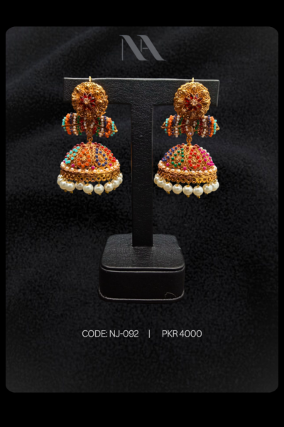 Rangoli jhumkas by nauman arfeen jewellery