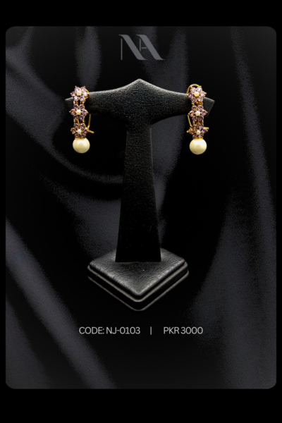 SOFT LILAC FLORAL EARRINGS | Naushemian by Nauman Arfeen