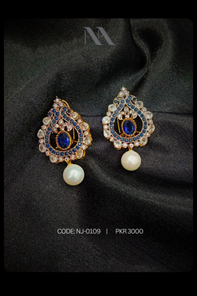 SERENE BLUE PEARL DROPS | Naushemian by Nauman Arfeen