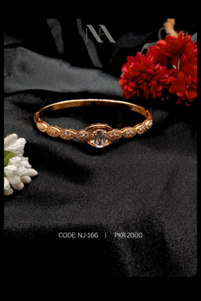 Solitaire Whisper Bracelet – Delicate Gold Bracelet with White Stone | Naushemian