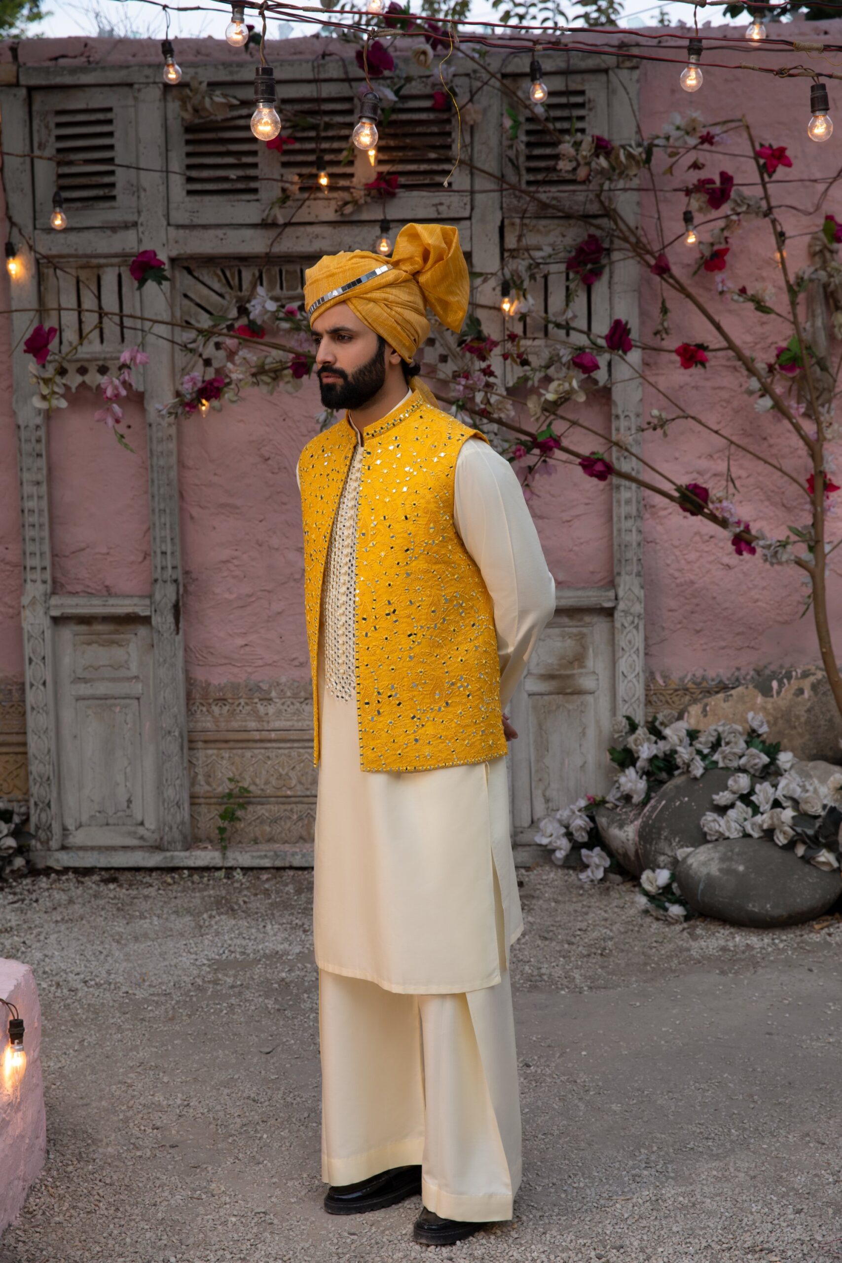 1000307731-scaled.jpg TRADITIONAL MEHENDI WAISTCOAT – GROOM WAISTCOAT WITH EMBROIDERED KURTA SET & MASOORI TURBAN FOR PAKISTANI WEDDINGS