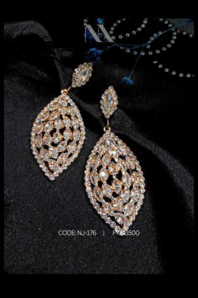 Rose Gold Pavé Drop Earrings | Luxury Bridal & Evening Jewelry
