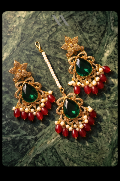 jewellery set 0- briadlset - earrings tikka