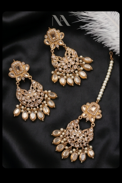 jewellery set 0- briadlset - earrings tikka