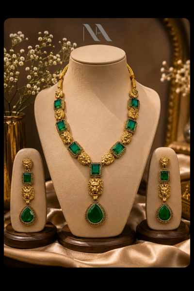 Buy emerald necklace set heavy Online at Best Price inkarachi