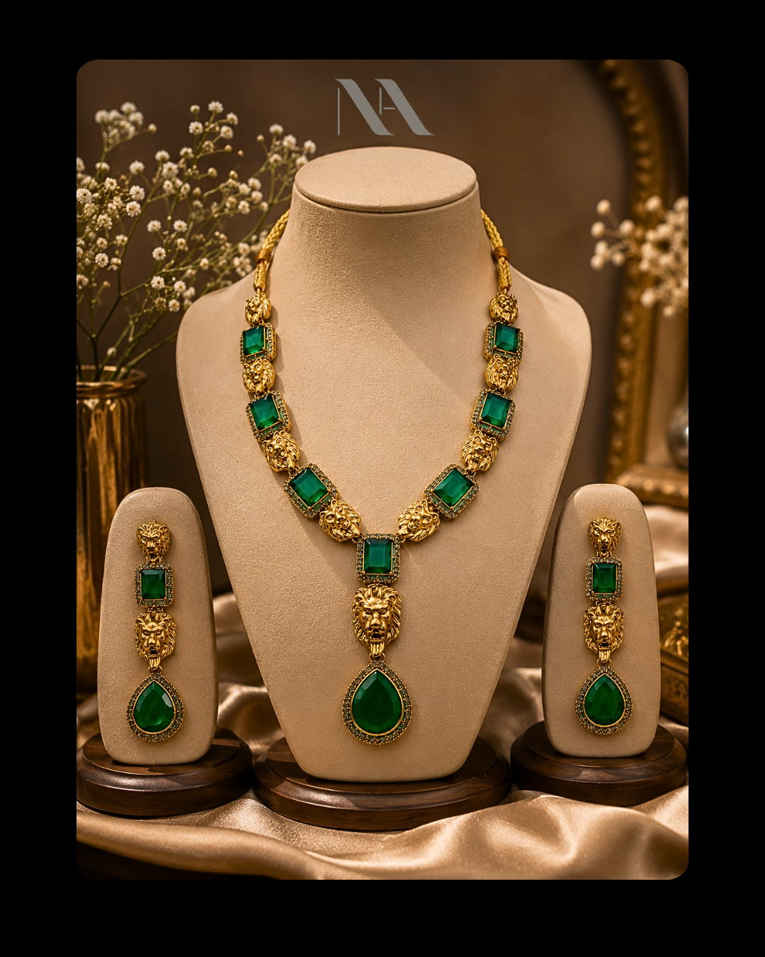1000529260.png Buy emerald necklace set heavy Online at Best Price inkarachi