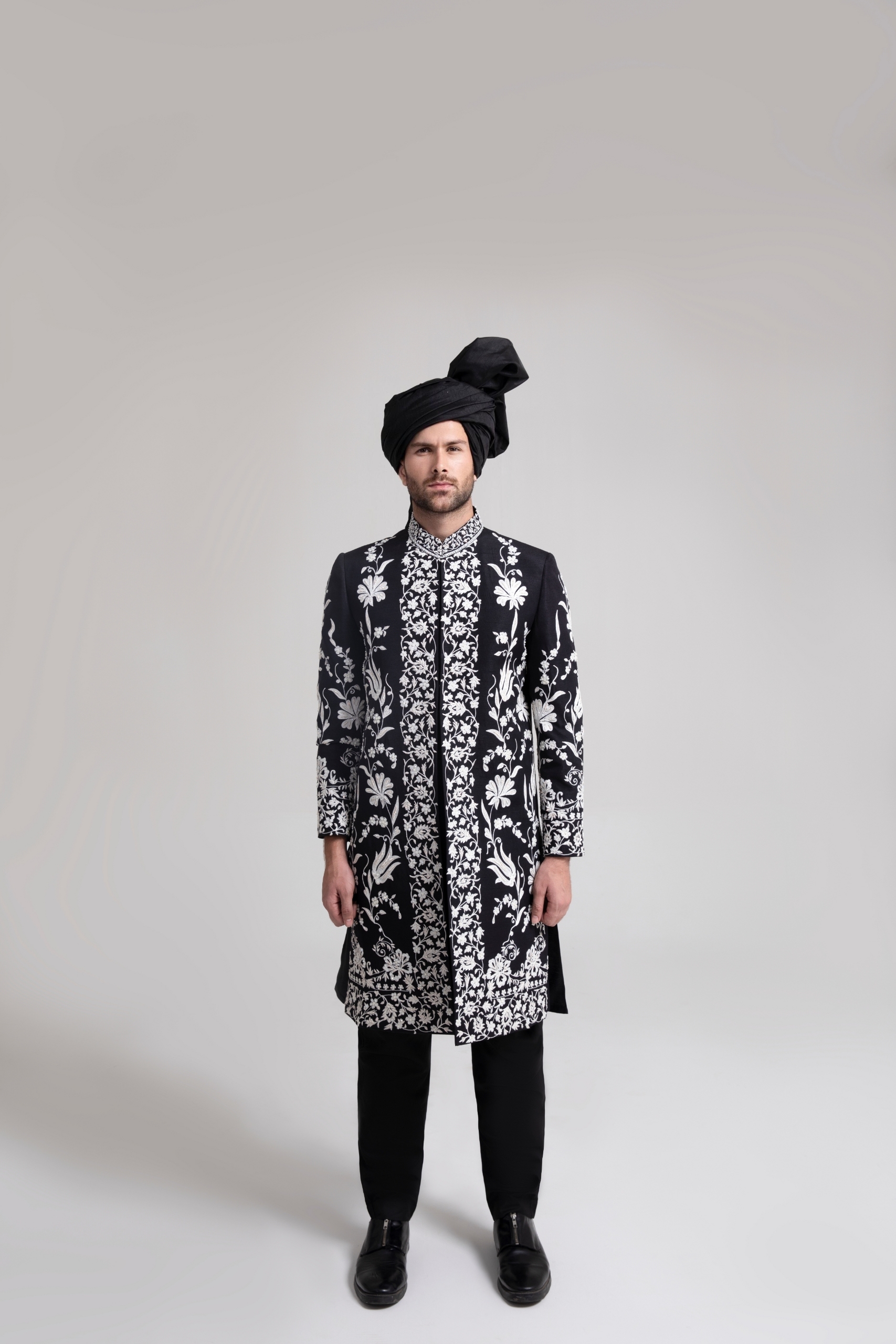 black sherwani for groom - wedding dresses - wedding guest dresses - designer sherwani for groom