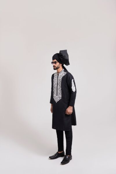 black kurta - wedding dresses - wedding guest dresses - designer sherwani for groom