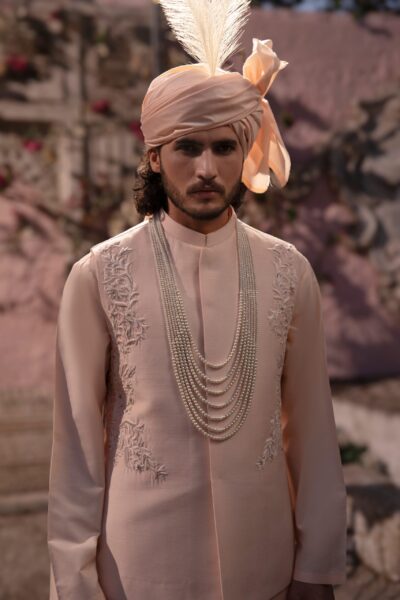 REGAL THREAD HERITAGE WAISTCOAT SET – Raw Silk Men’s Waistcoat with Matching Inner Suit & Feather Turban