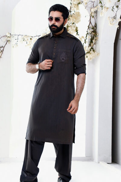Classic Slate Black Shalwar Kameez