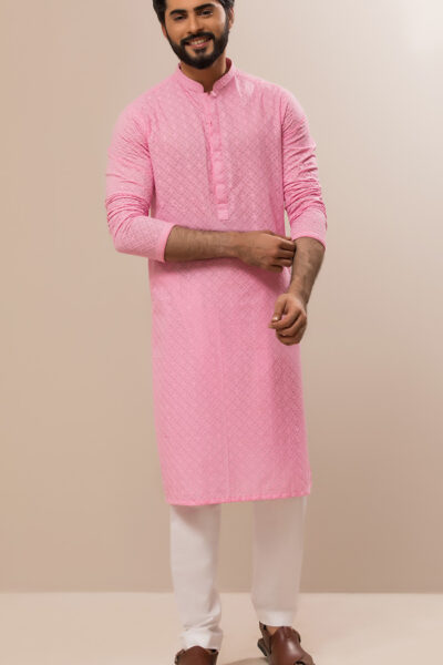 FULL EMBROIDERED PINK KURTA