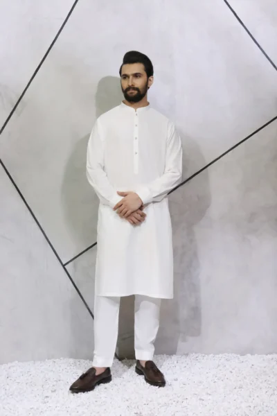 Graceful Plain White Kurta