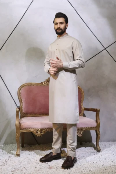 Plain Linen White Kurta
