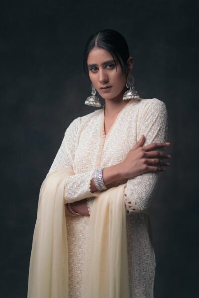 off white shalwar kameez for women