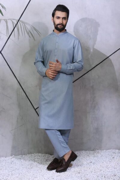 Plain Sky Blue Kurta