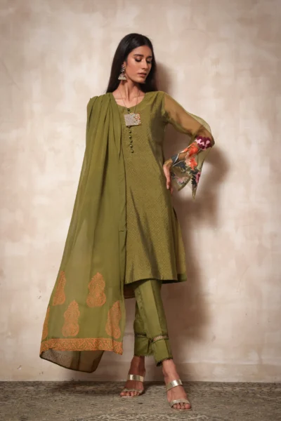 Women Pret - green kameez pajama