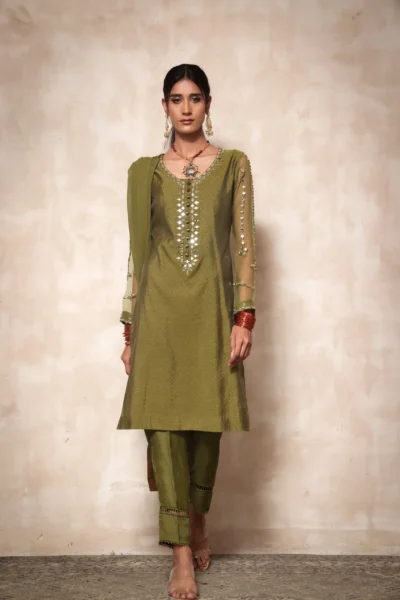 Women Pret - green kameez pajama
