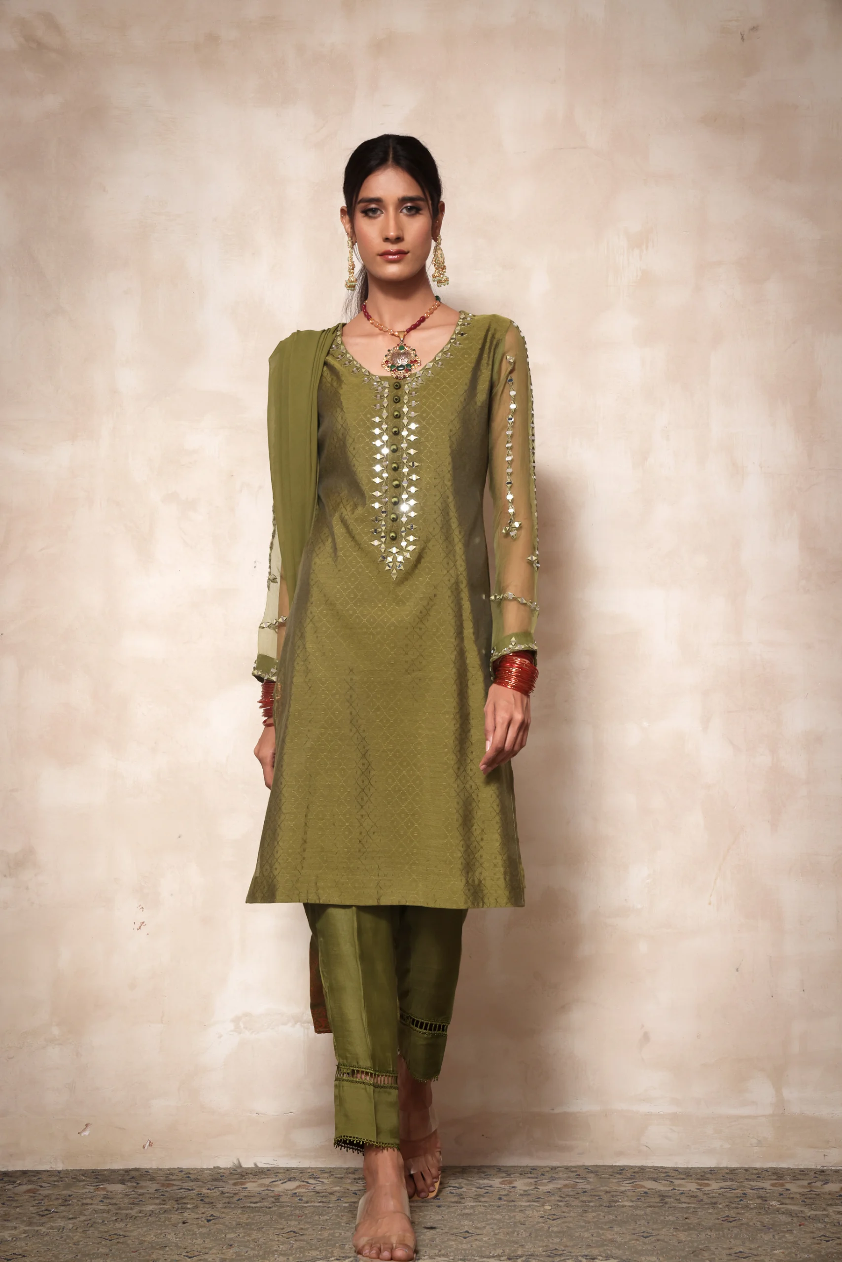 050A8510 scaled Women Pret - green kameez pajama