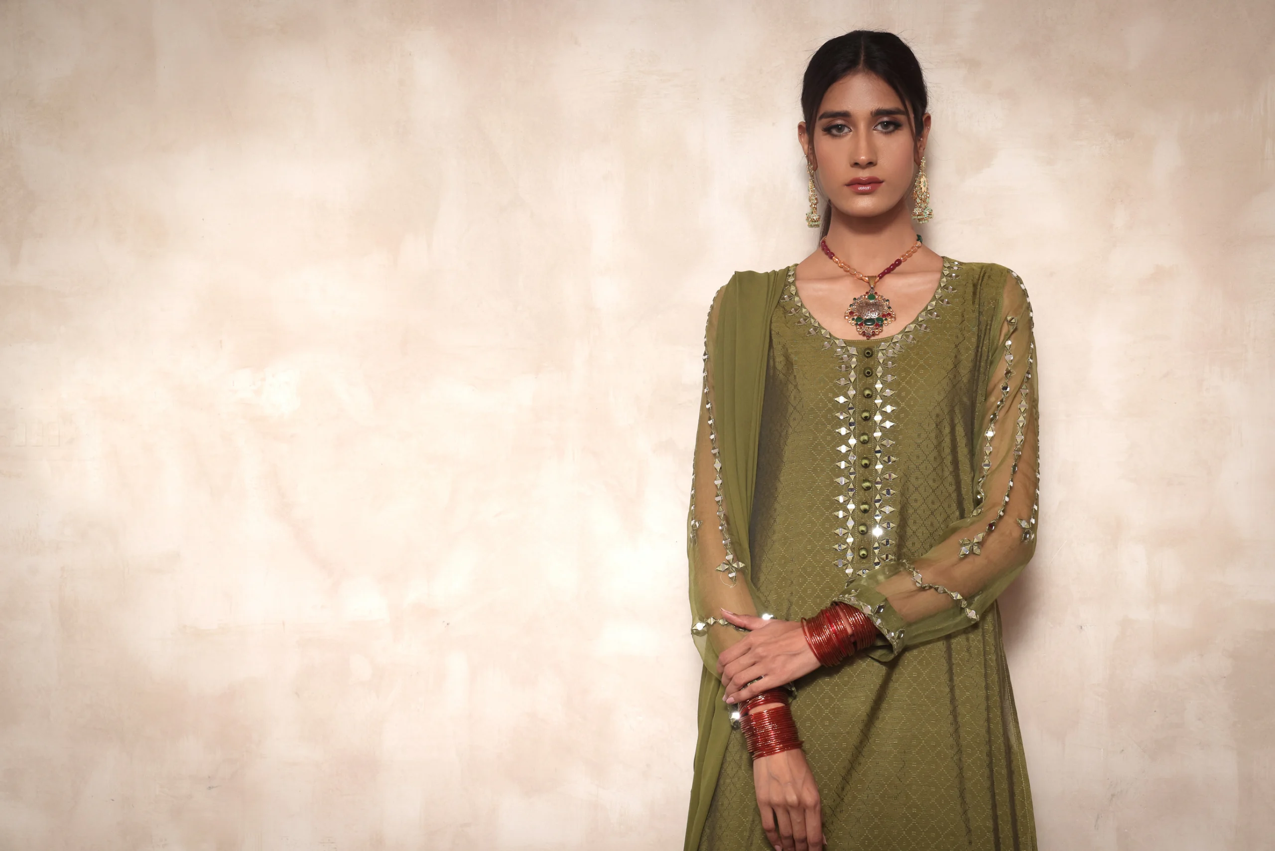 050A8515 scaled Women Pret - green kameez pajama