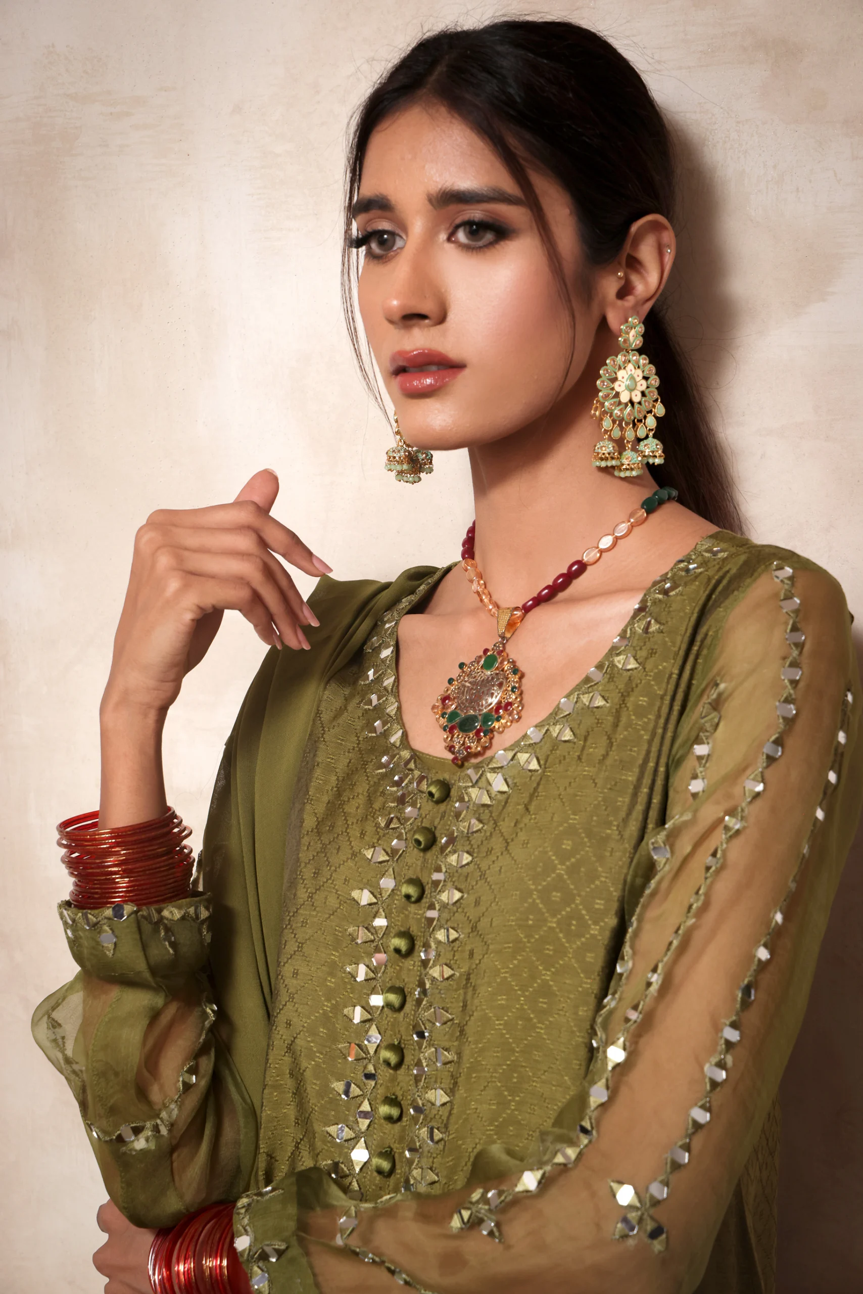 050A8517 scaled Women Pret - green kameez pajama