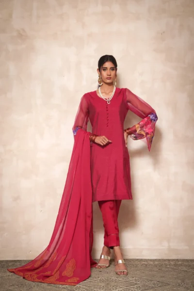 Women Pret - pink shawlar kameez