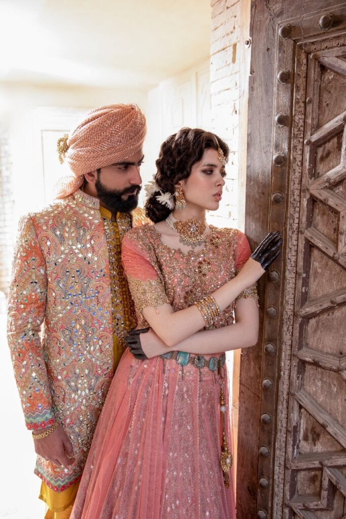 Bridal wear - golden lehenga for bride by Nauman Arfeen - Buy lehenga