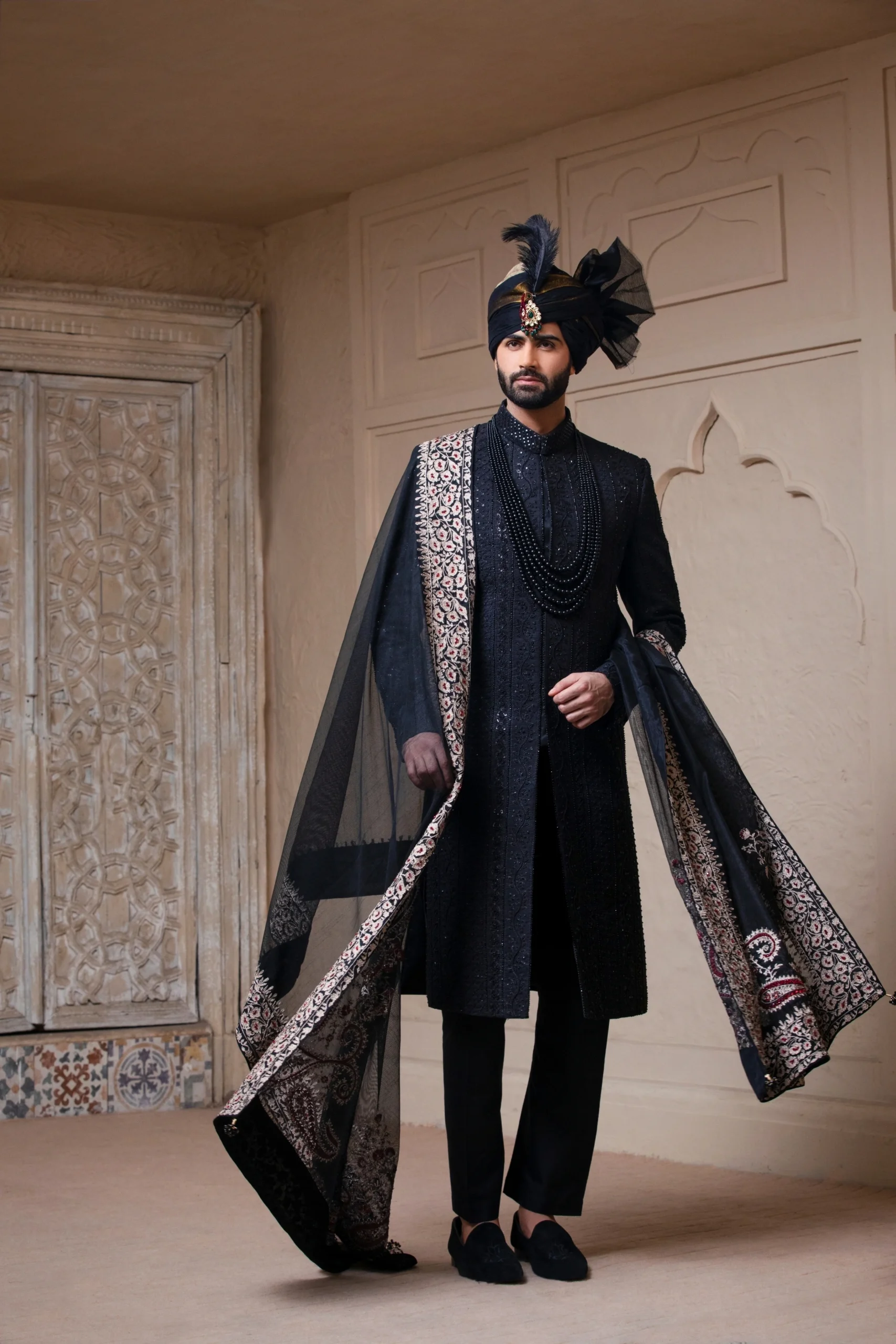 Black Sherwani in Karachi | Buy Black sherwani with black turban Black trending Sherwani in Karachi | Buy Black sherwani, sherwani for men, sherwani for groom, sherwani for wedding, sherwani prices, sherwani buy online