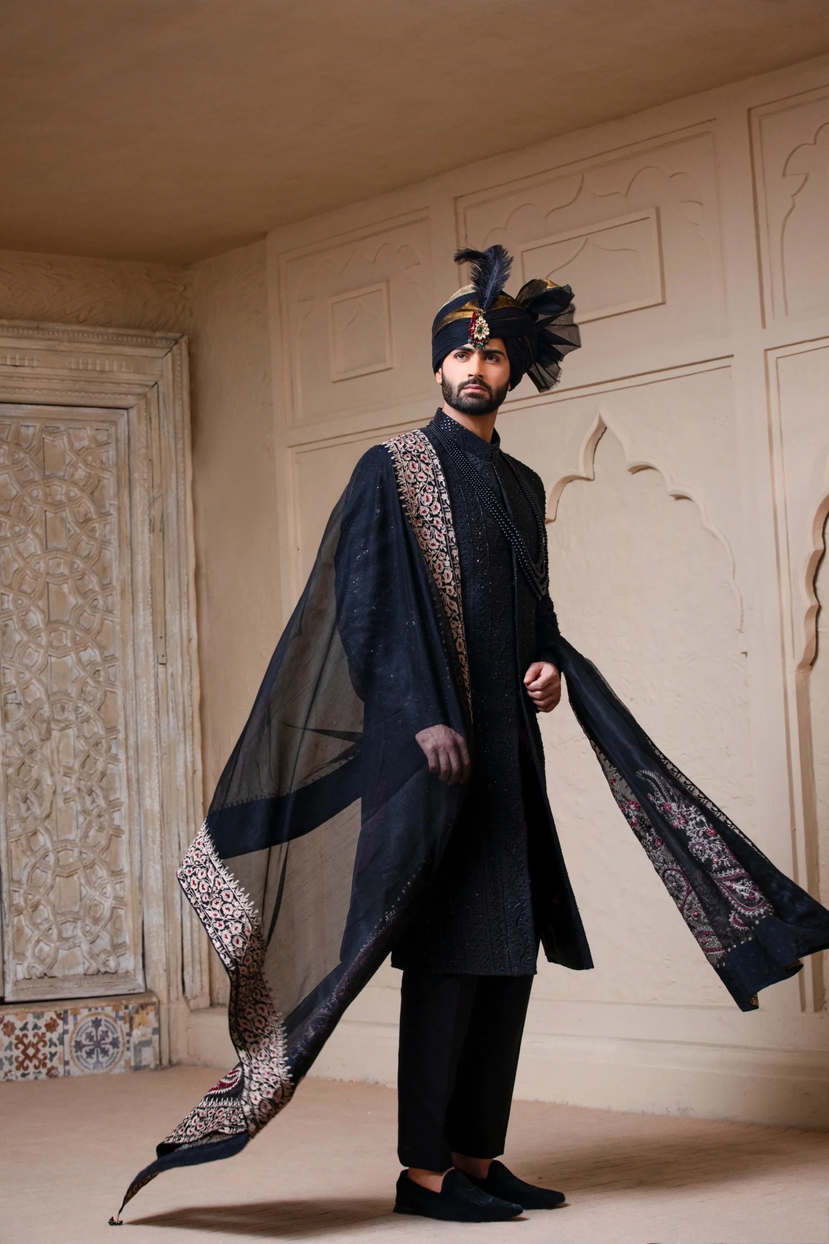 B612_20230310_165741_528 Black Sherwani in Karachi | Buy Black sherwani, sherwani for men, sherwani for groom, sherwani for wedding, sherwani prices, sherwani buy online