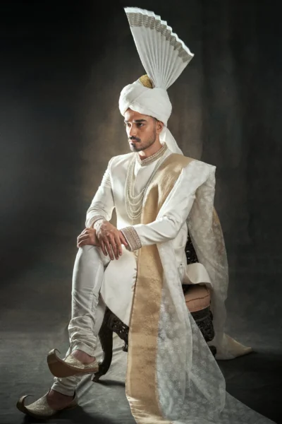white sherwani - white sherwani for groom of Naushemian by nauman arfeen