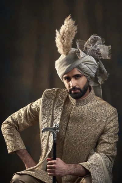 offwhite sherwani, sherwani for men, sherwani for groom, sherwani for men wedding, sherwani for wedding,