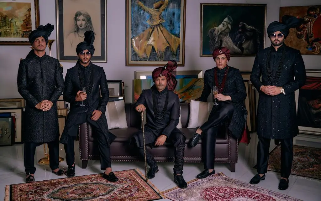 black sherwani - sherwani for groom of best sherwani designer in Pakistan
