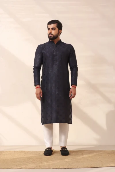 Embroidered Rich Black Kurta