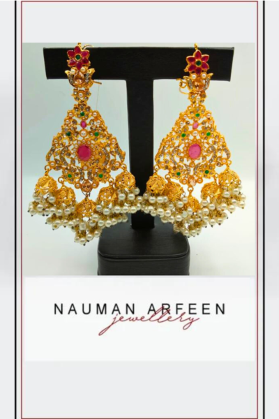 GOLD LEAF JHUMKA SET - NJ-038