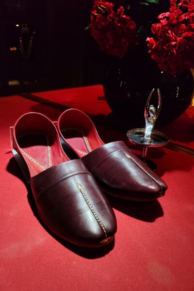 BROWN LEATHER HAND CRAFT NAGRA- wedding shoes - wedding designer