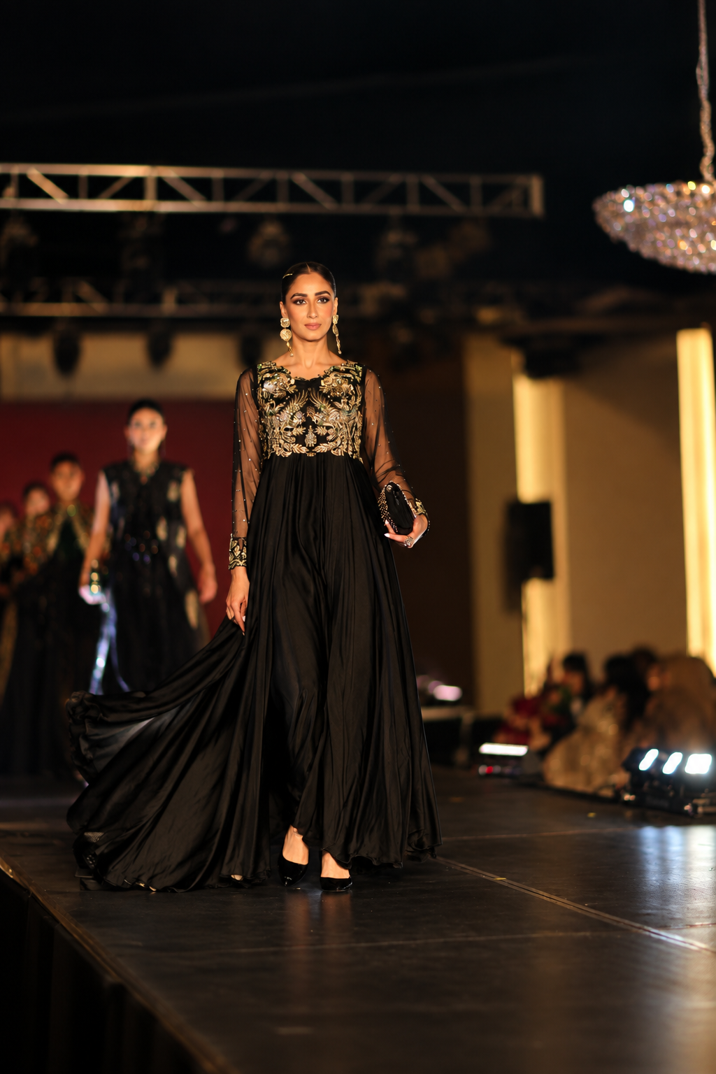 Aurora Nocturne Black & Gold Couture Gown - Pakistan Fashion week canada nauman arfeen 2026