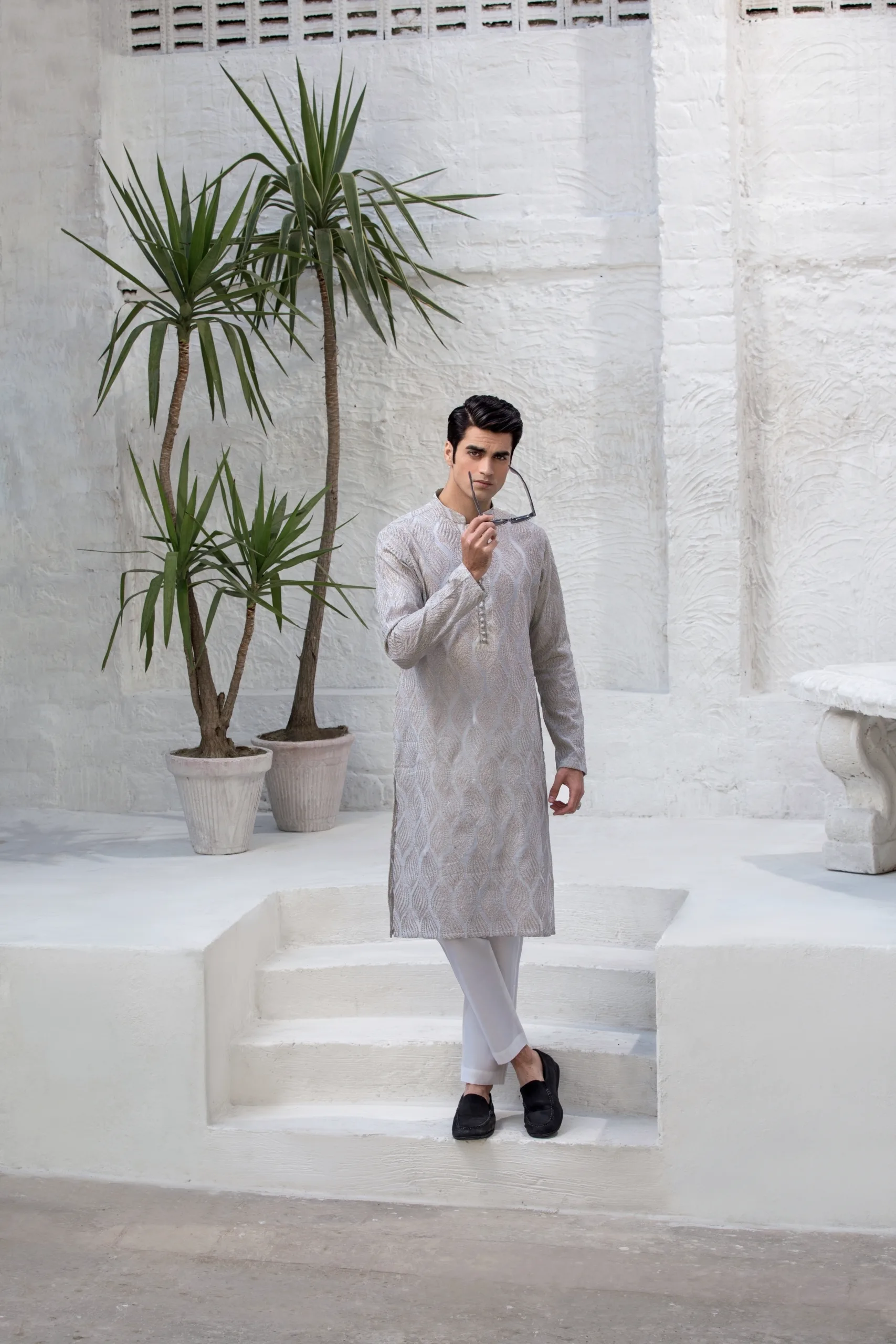 Captivate in Comfort with The Striking Lavender Grey Kurta for men