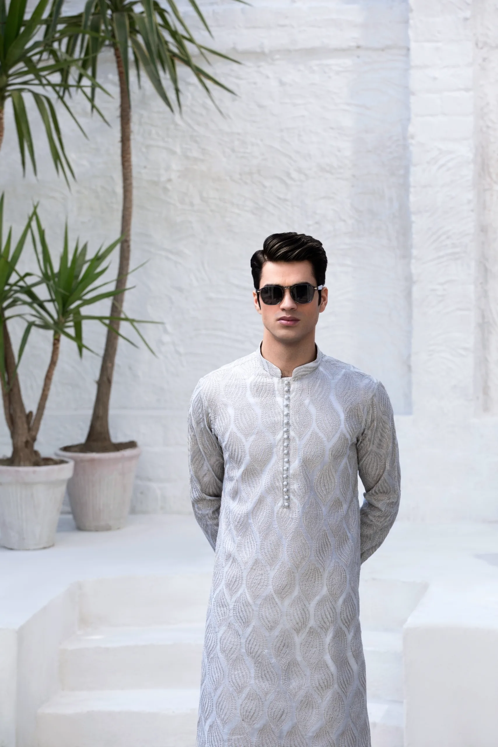 Captivate in Comfort with The Striking Lavender Grey Kurta for men