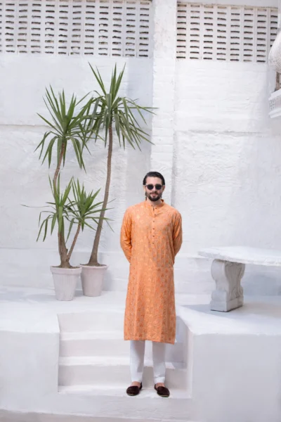 FIERY ORANGE KURTA FOR MEN