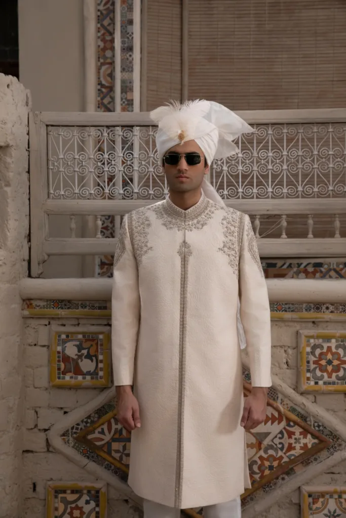 top wedding designer, best designer in the world, best sherwani designer, off white sherwani for groom