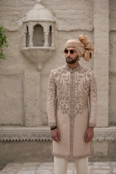 Rose Gold Sherwani - Designer Sherwani for Groom