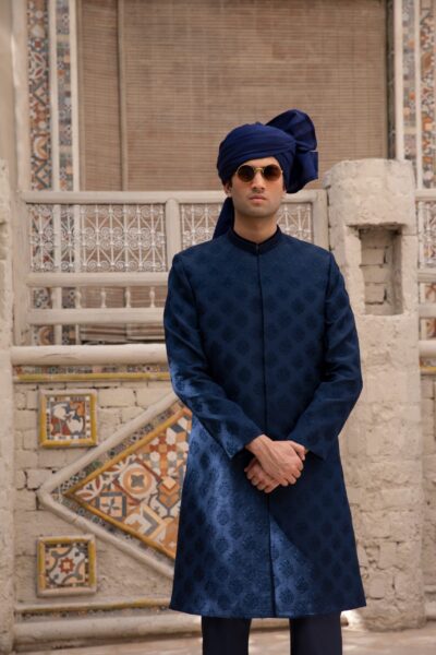 blue mens sherwani