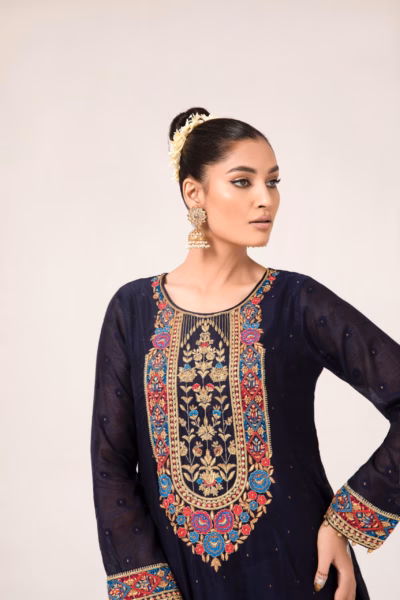 Black Embroidered Ladies Dress - Ladies Dress - Ladies Wear